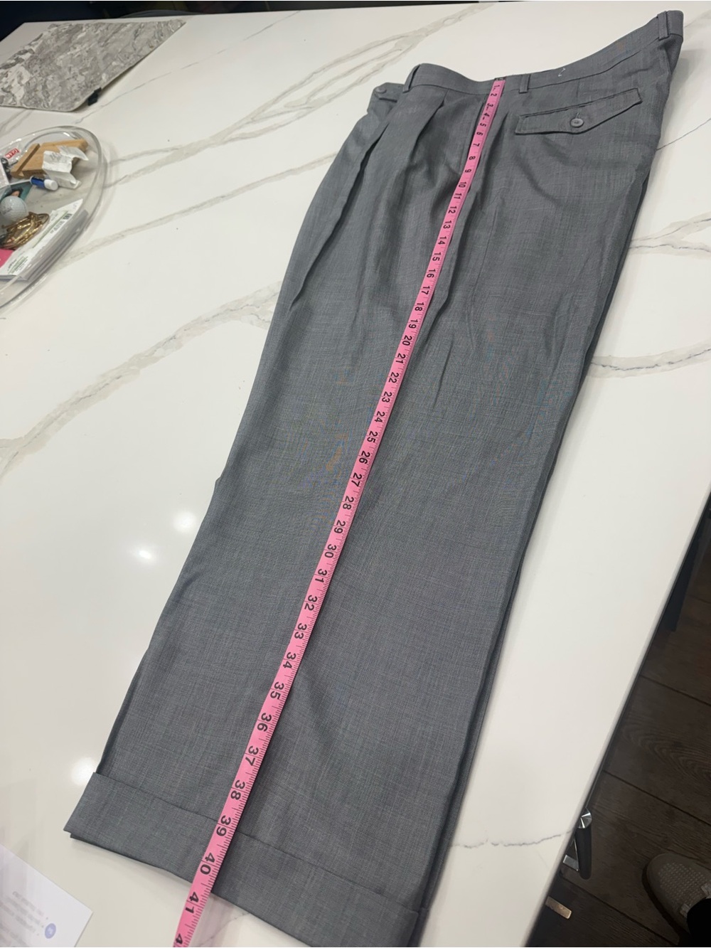 Gray Button-Front Stacy Adams Slacks - Picture 3 of 15
